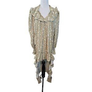 WeWoreWhat High Low Polkadot Floral High‎ neck Maxi Dress Size S New